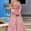 Salmon Pink Multi Pearl Lehenga