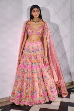 Peach Multicolor Lehenga