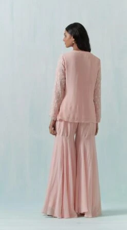 Pink Embroidered Co-Ords -Lillys Clothing Shop pink embroidered co ords basanti kapde aur koffee 2 1100x b244feff 76a5 44df b988 0d108c7d59c0