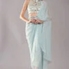 Mint Green Mirror Drape Saree -Lillys Clothing Shop pmk sku ds 2201 1