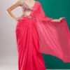 Pink Mirror Drape Saree