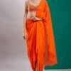 Orange Mirror Drape Saree -Lillys Clothing Shop pmk sku ds 2211 1