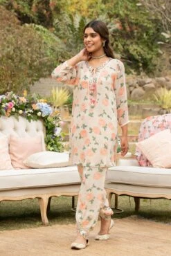 Beige Citrus Disco Tunic Set