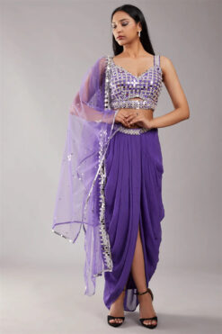 Purple Mirror Cape Set