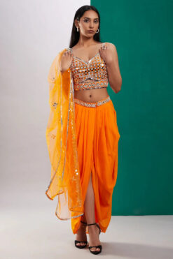 Orange Mirror Cape Set