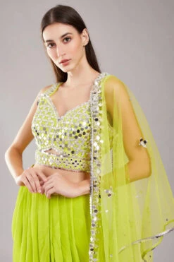 Lime Green Mirror Cape Set -Lillys Clothing Shop pskc012029 3