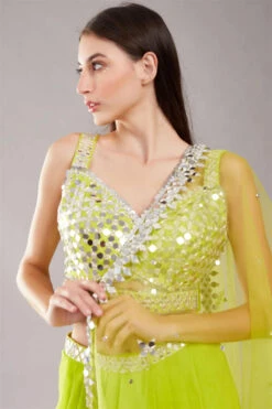 Lime Green Mirror Cape Set -Lillys Clothing Shop pskc012029 4