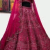 Wine Raw Silk Embroidered Lehenga Set -Lillys Clothing Shop ra036 1806 0417301001624265670