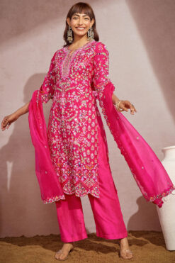Fushcia Pink Kurta Palazzo -Lillys Clothing Shop rj f.pink zardosi krt plz 1 3e7c4116 1e8b 4900 9b4d bcadd1c04ba2