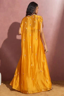 Yellow Jacket Sharara -Lillys Clothing Shop rj ylw mltclr plz jacket 3