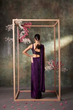 Purple Pre Draped Saree Set -Lillys Clothing Shop rn image picker lib temp 1a32ba2f 7385 43b2 b2e8 084fa464ebd2