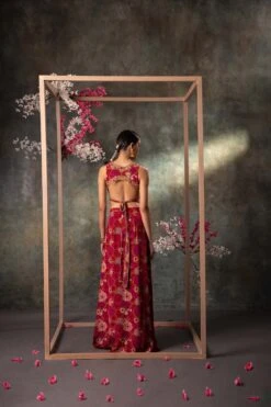 Pink Printed Backless Top And Asymmetrical Skirt Set With Embroidery -Lillys Clothing Shop rn image picker lib temp 413911e8 0780 41f9 9f8f cecaa7ef202d