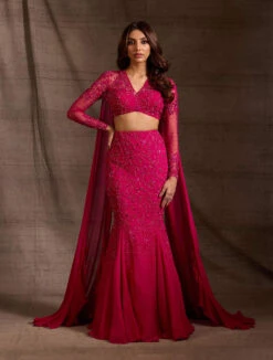Alexis Hot Pink Fishtail Lehenga