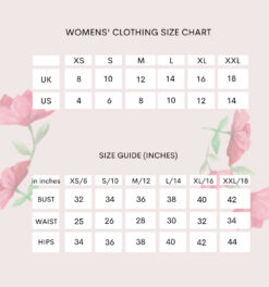 Garnet Rose Handcrafted Sequin And Crystal Shimmer Corset Paired With Flared Pants -Lillys Clothing Shop size guid 1 80456849 e805 4fbb 972f 86f06a1aca34