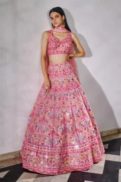 Pink Paisley Mirror Lehenga