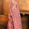 Pink Watercolor Printed Cape Skirt Set -Lillys Clothing Shop srfz pink prnt cape skrt 3pc 4