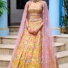 Yellow Big Floral Lehenga