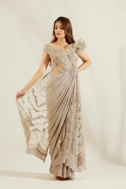 Abalone Drape Saree -Lillys Clothing Shop st feb. 2021 ADAARA COUTURE 7695