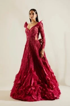 Brill Crimson Gown -Lillys Clothing Shop st feb. 2021 ADAARA COUTURE 7812