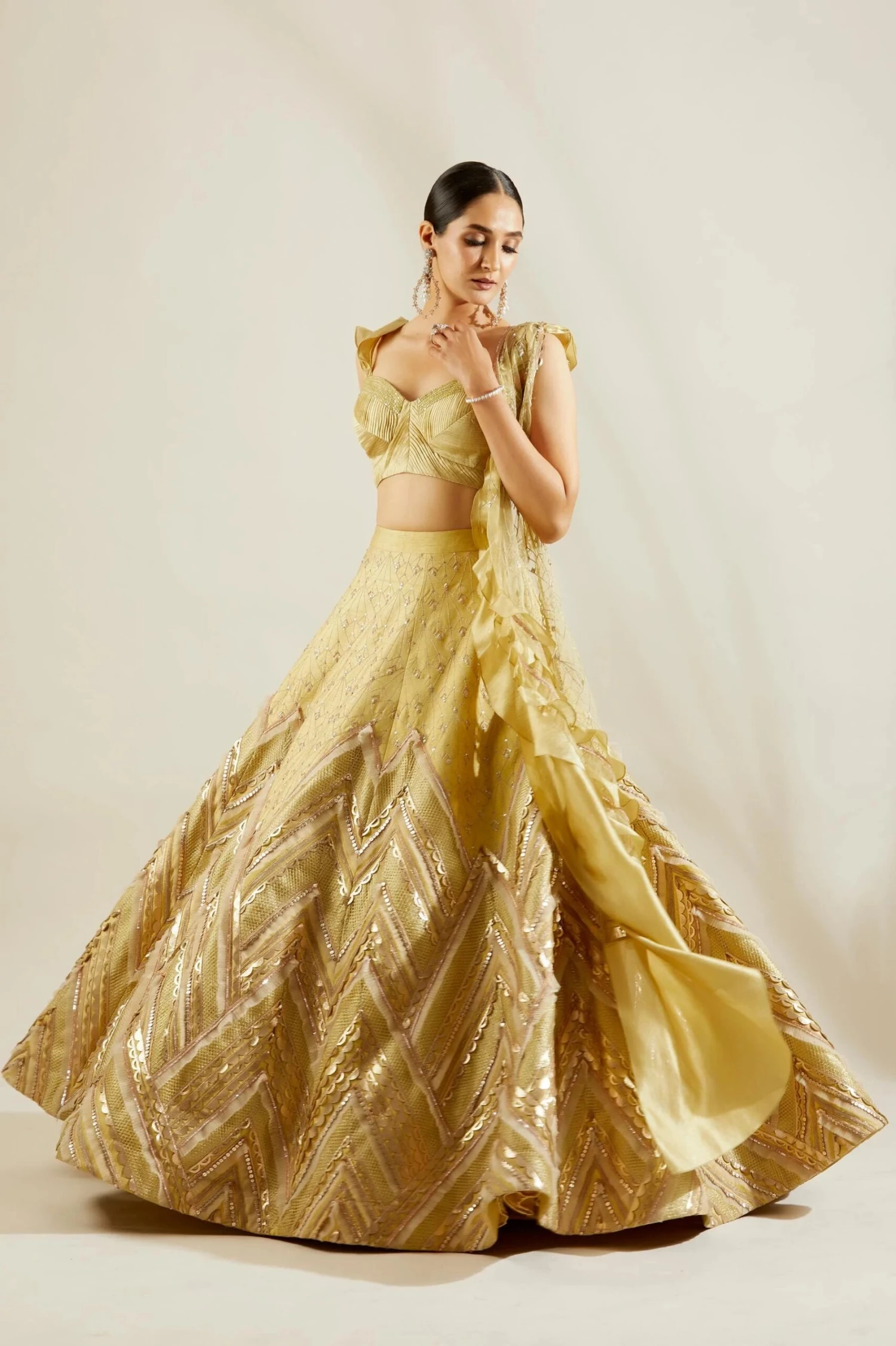 Tea Green Laser Cut Lehenga 4 Tea Green Laser Cut Lehenga - Image 4