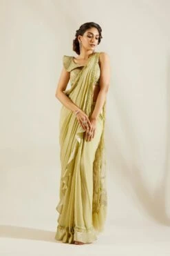 Tea Green Saree -Lillys Clothing Shop st feb. 2021 ADAARA COUTURE 8098