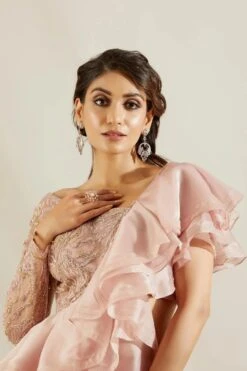 Soft Pink Ruffle Blouse With Skirt -Lillys Clothing Shop st feb. 2021 ADAARA COUTURE 8463