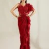 Brill Crimson Pre Draped Saree -Lillys Clothing Shop st feb. 2021 ADAARA COUTURE 8540