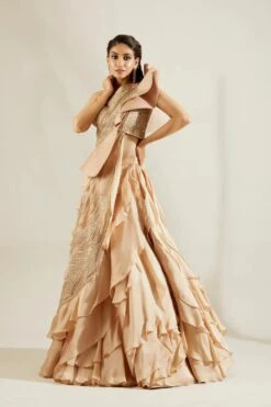 Tuscany Gold Leaf Blouse With Ruffle Skirt -Lillys Clothing Shop st feb. 2021 ADAARA COUTURE 8772