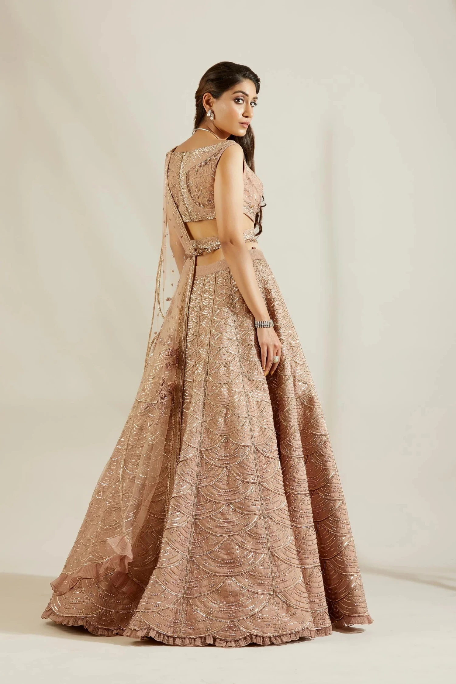 Lavender Pearl Scalloped Lehenga 2 Lavender Pearl Scalloped Lehenga - Image 2