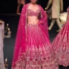 Red Velvet Silk 16 Kali Zardosi Lehenga With Crystal Blouse And Two Dupattas