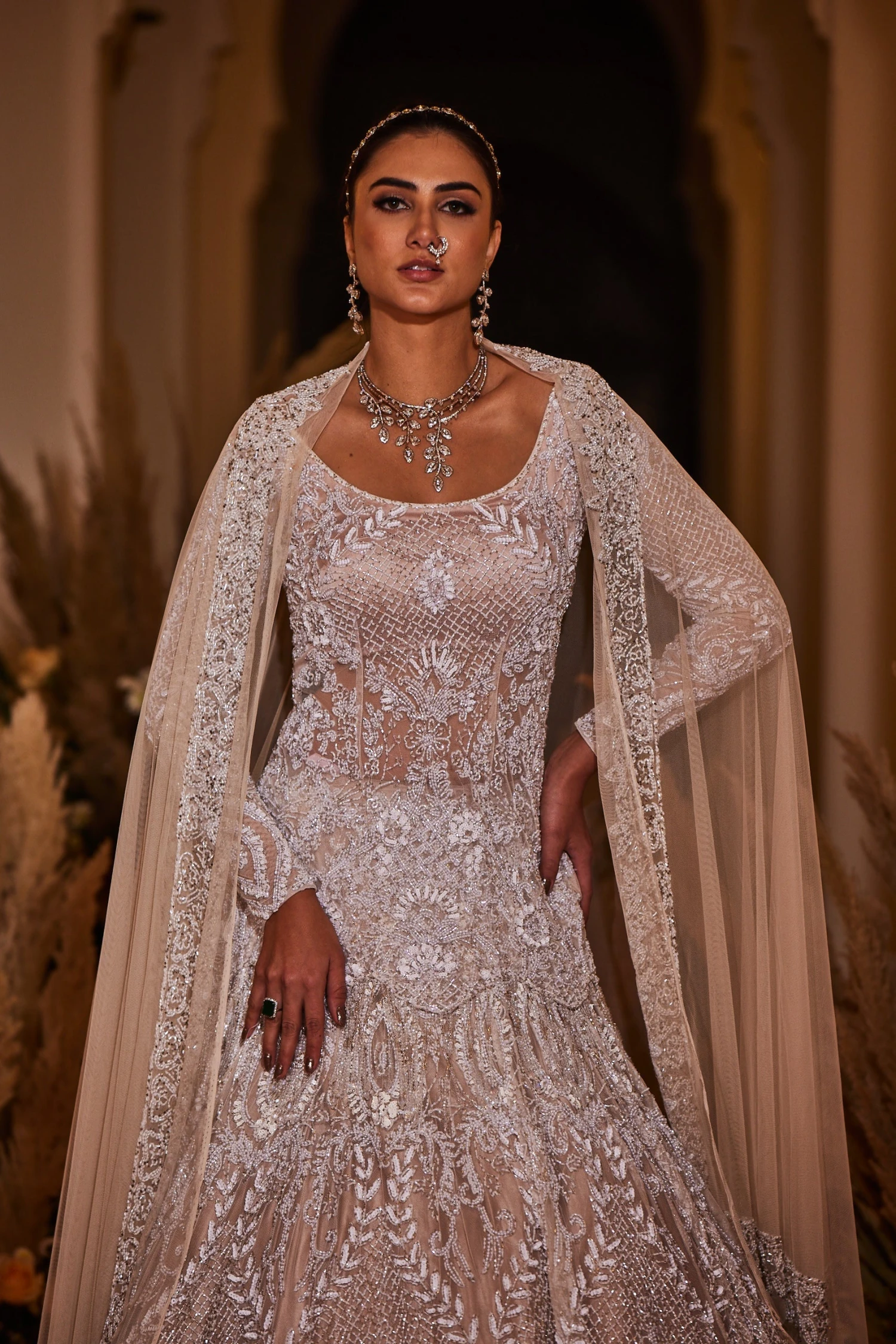 Victorian White - Hand Embroidered Lehenga Set 2 Victorian White - Hand Embroidered Lehenga Set - Image 2